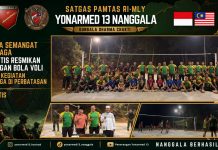 Tingkatkan Kebugaran dan Kemanunggalan, Satgas Yonarmed 13/Nanggala Resmikan Lapangan Bola Voli Baru di Pos Kotis Badau
