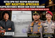 Ketua DPW PW Fast Respon Nusantara Sumut Apresiasi Kapolrestabes Medan dan Kasat Reskrim Proses Laporan Persadaan Putra Sembiring Soal Fitnah Meras Maling 250 Juta